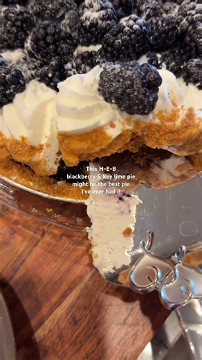 This H-E-Bblackberry & key lime pie might be the best pieI've ever had !! #heb #pie #pies #texas