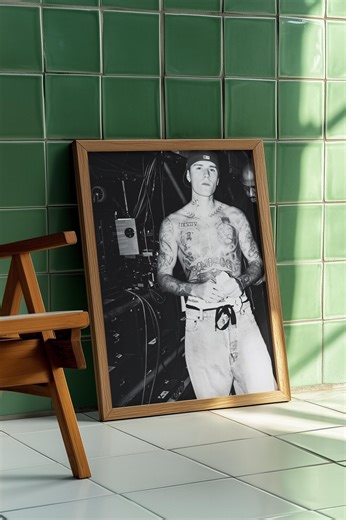 Justin Bieber Poster | Black & White Tattoo Portrait Print | Printable Wall Art | Digital Download | Modern Music Decor | Fan Gift - Etsy