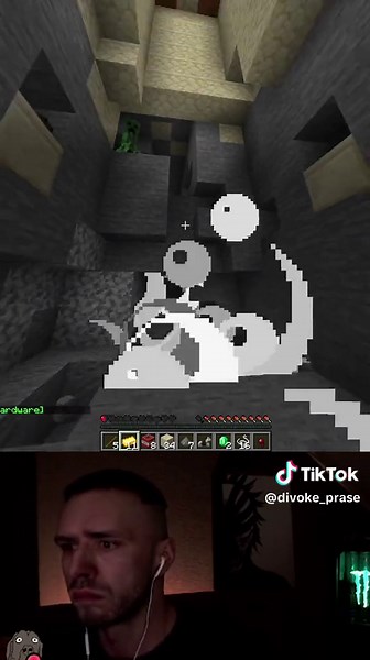 Minecraft Gameplay: TNT Mining and Green Monster Encounter