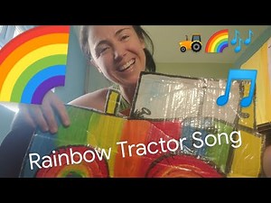 Rainbow Tractor Song with Becky Bops 🌈🚜🎶Bouncing up and down on a red, green, blue Tractor!😍
