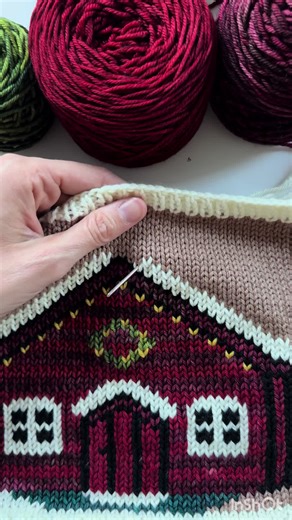 Adding Snow with Duplicate Stitch Knitting Technique