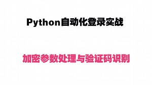 Python自动化登录实战 - 加密参数处理与验证码识别技术