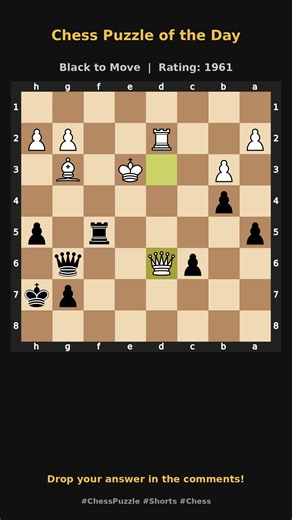 Chess Puzzle | Black to Move | Expert (1961) #Shorts