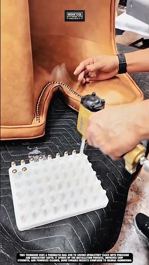 Installing upholstery tacks using Work Tool Pneumatic Nail Gun #tool #worktool