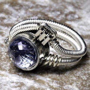 Steampunk Jewelry made by CatherinetteRings- Blue Mystic Quartz Ring