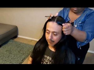 French Braids on My Husband's Long Hair
