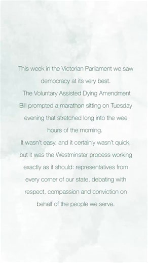 17 reactions | You’ll find my column in today’s @sunraysiadaily but just in case you miss it, here it is. It has been a big week in Parliament, but a very pertinent and profound one. As I do, I contribute to the debate from my own life experience. I hope it was useful. #jbmp #mildura #community #springst #vicnats #local #health #pov #VAD #voluntaryassisteddying | Jade Benham MP | Facebook