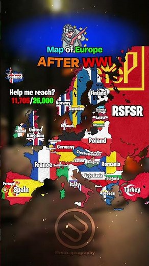 🪖 Map of Europe before and after WWI 🕰️ #europe #geography #map
