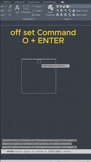 Use off set Command in Autocad