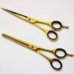 Professional Gold Coating Hairdressing Scissors Set - Etsy
