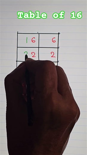 How to write table of 16 in an easy way #maths #shorts #viral #ytshorts