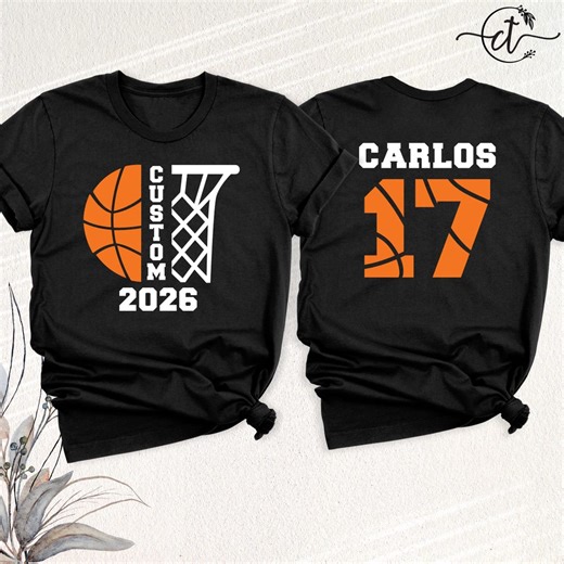 Basketball Senior 2026 Shirt Game Day Tshirt, Personalized Basketball Team Tee, Player Name Number Outfit, Custom Senior Night Tshirt - Etsy