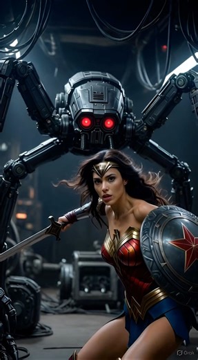 🕷️ Wonder Woman vs Spider Robot | Precision Counterattack ⚔️ #wonderwoman