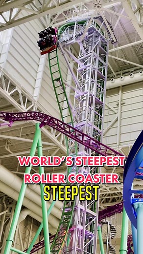 The world’s steepest roller coaster 😱🎢 tag a friend you’re riding this with! TMNT Shellraiser at Nickelodeon Universe in @americandream_official has the steepest drop of any roller coaster in the world with its 121.5 degree angle of descent! #themepark #rollercoaster #ride #travel #nickelodeonuniverse #americandream