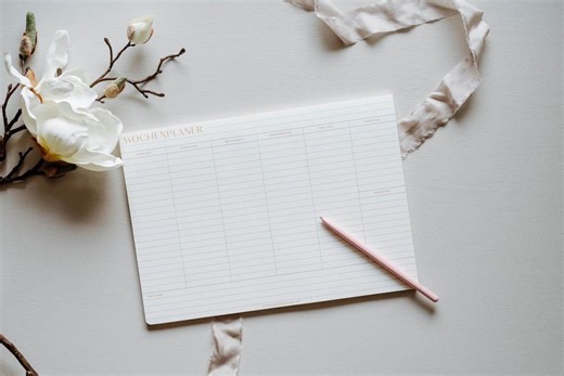 Weekly Planner Pad DIN A4, Stylish Weekly Planner for Desk and Home Office, Meal Prep, Minimalist Design, Cream-colored Paper - Etsy