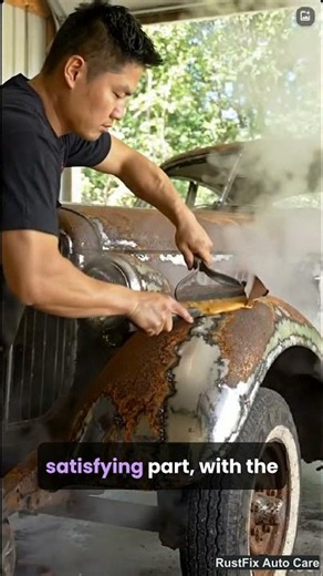 Satisfying High-Pressure Steam Rust Removal on a Vintage Car! 💨