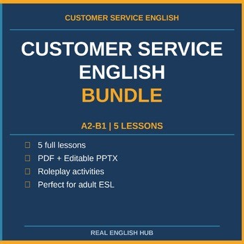Customer Service English | ESL Speaking Bundle (A2–B1) | 5 Lessons