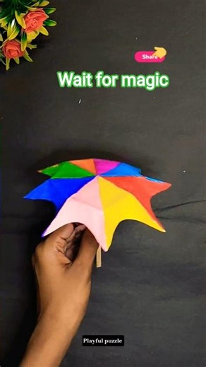 Diy fun satisfying umbrella craft for kids☔ paper craft #youtubeshorts #viral #kids #diy #kidsvideo