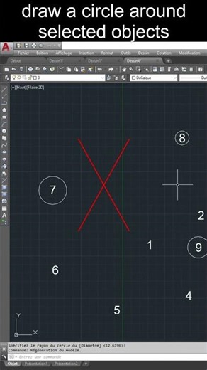 Quickly draw circles around selected text or MText #algerie #autocad #autocadtutorial #shorts