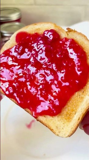 4-Ingredient Raspberry Jam (No Canning!) #shorts #homemade