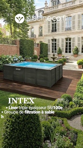 Piscine Graphite Intex 4.00 x 3.00 x 1.24 m | Piscineco.fr
