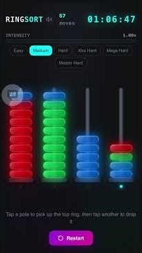 Ring Sort Puzzle Game - Can You Beat Master Hard? 🔴🟢🔵 (Free to Play) and It’s IMPOSSIBLE 😭