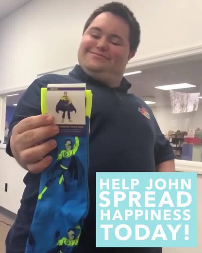 See how this young entrepreneur with Down Syndrome is spreading happiness and making headlines with his online store selling crazy, fun, and colorful socks. | John's Crazy Socks