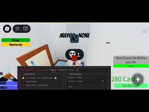 One Second = One Year script – Autofarm, Walkspeed modifier