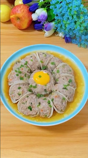 Steamed Stuffed Lotus Root Patties with Minced Pork