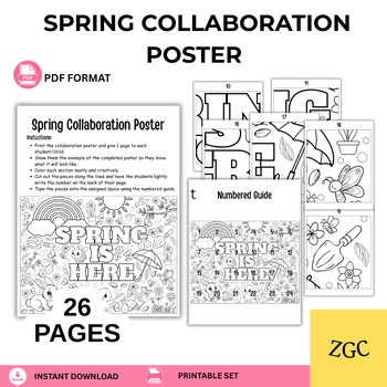 Spring Collaborative Poster Activity | Spring Is Here Bulletin Board | Classroom