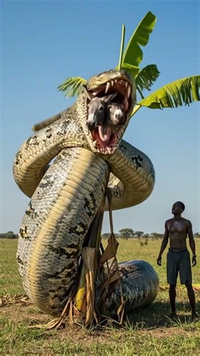 Massive Snake Coils Around Tree — Man Stands Frozen in Shock #shortvideo #animals