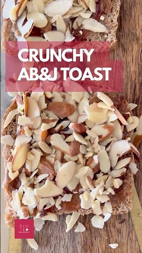 3-Ingredient Almond Butter & Strawberry Jam Toast 🍓✨ (CRUNCHY!)