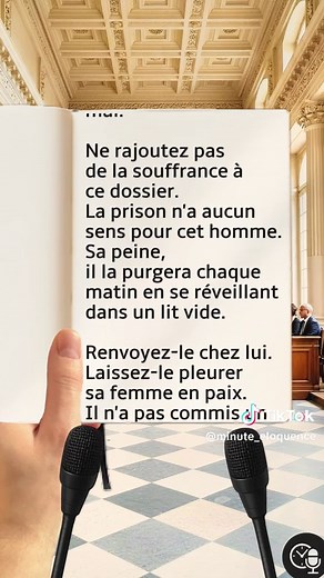 🎤 Défi Plaidoyer : L’Entraînement à l’Éloquence Brut Prêt pour une mise en situation réelle ? Travaille ton éloquence avec ce prompteur de plaidoirie sans artifices. L’objectif est simple : transformer ton débit en une arme de persuasion massive. Ne lis pas ton texte, habite-le. 🎯 Tes piliers de performance : - Précision Phonétique : Une articulation ciselée pour un impact maximum. - Maîtrise du Débit : Gérer l'architecture de ton souffle et ton rythme. - La Force du Silence : Apprendre à susp