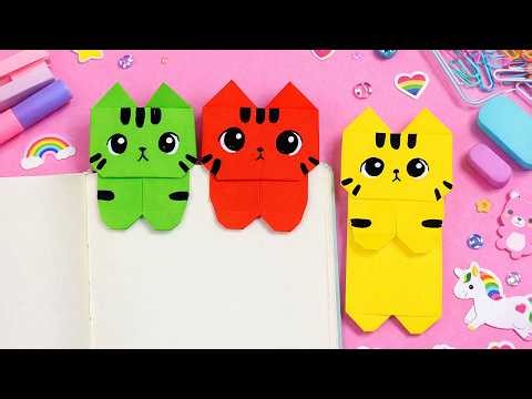 Origami Cat Bookmark | How to make a paper DIY cat bookmark | Easy Origami Tutorial
