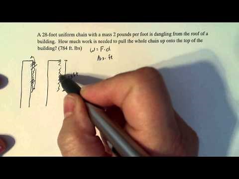 Calculus 2: Calculating the Work Required to Pull a Chain to the Top of a Building