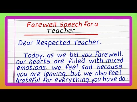 Farewell Speech for a Teacher in English | Farewell Speech for a Teacher by Student | Updated Video