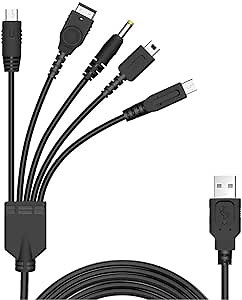 Xahpower 5 in 1 USB Charger Cable for Nintendo DS Lite, 3DS, DS and Gameboy Advance SP/PSP 1000/2000/3000