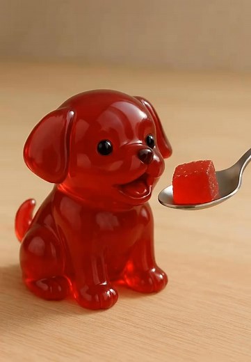 Jiggly jelly-shaped puppy munching on wobbly jelly cubes! 🍇🐶 ! 👇💜#fyp #viral #asmr #satisfying #asmrvideo | Jelly world