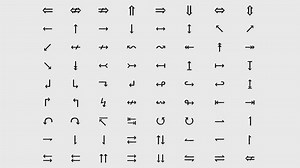 Arrows stroked animated icons, pointers symbols 2D animation, 4k resolution. Video with alpha channel