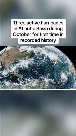 3 active hurricanes in Atlantic Basin for first time in recorded history #shorts