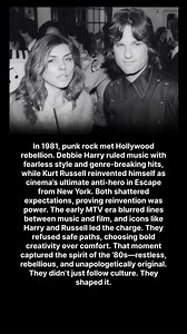 In 1981, punk rock met Hollywood rebellion. Debbie Harry ruled music with fearless style and genre-breaking hits, while Kurt Russell reinvented himself as cinema’s ultimate anti-hero in Escape from New York. Both shattered expectations, proving reinvention was power. The early MTV era blurred lines between music and film, and icons like Harry and Russell led the charge. They refused safe paths, choosing bold creativity over comfort. That moment captured the spirit of the ’80s—restless, rebelliou