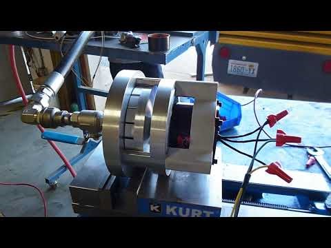 Infinity Turbine Radial Outflow Turbine 12 inch Design Driving 10 kW Wild AC Generator on Air Test