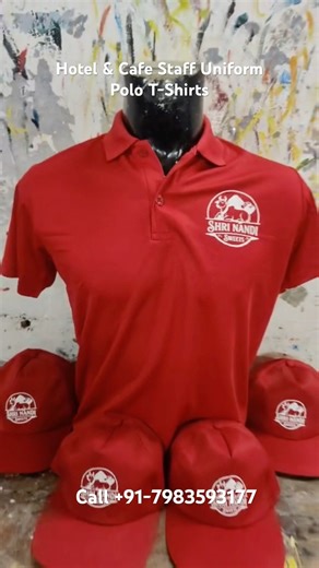 Restaurant Staff Uniform T-Shirt Printing | Custom Logo Polo T-Shirts & Cap Manufacturer India