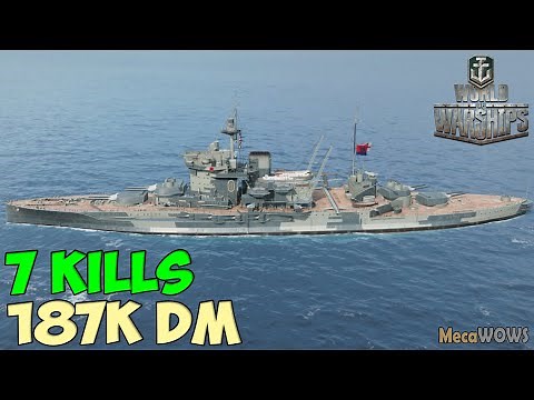 World of WarShips | Warspite | 7 KILLS | 187K Damage - Replay Gameplay 1080p 60 fps
