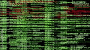 4k Animation of programming on abstract digital screen Background. Variety Code languages and colors in my profile: C, Assembler, Java, Javascript, HTML and CSS. Animation loop.