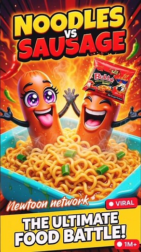 Noodles Beat Sausage?! 🌭🍜 Funny Food Surgery Hack!//#cartoon #kidscartoon