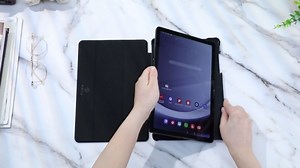 Fintie Slim Case for Samsung Galaxy Tab A11+ Plus 11 Inch 2025/ A9+ Plus 2023, Ultra Thin Lightweight Hard Back Shell Tri-Fold Stand Cover with Auto Wake/Sleep, Blooming Hibiscus