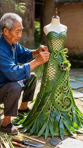 Bamboo Wedding Dress Wedding 🌞 #bambooweavingart #intangibleheritage #bambooart 🐸 P48