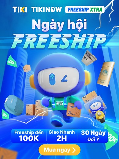 🔥 TIKI FREESHIP XTRA, MIỄN PHÍ SHIP TỚI 100K! 🔥 👉 https://tiki.vn/khuyen-mai/ngay-hoi-freeship 😍 Với 2 tính năng Freeship Universal (áp dụng cho mọi đơn hàng đủ điều kiện) và Freeship Xtra (có gắn tag Freeship Xtra)! Freeship Xtra với các mã giảm hấp dẫn sau: ✨ Giảm 15k ship cho đơn từ 45k ✨ Giảm 70k ship cho đơn từ 100k ✨ Giảm 100k ship cho đơn từ 500k Freeship Universal cho mọi đơn hàng với các mã giảm hấp dẫn sau: ✨ Giảm 10k ship cho đơn từ 45k ✨ Giảm 25k ship cho đơn từ 100k ✨ Giảm 50k s
