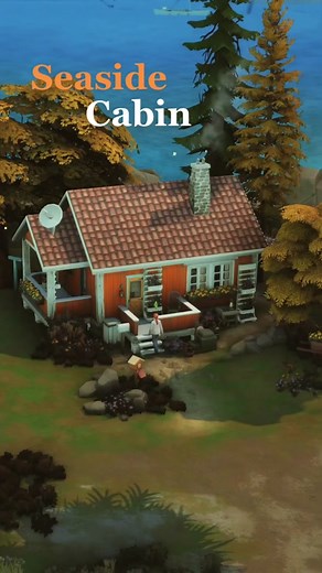Cozy Seaside Cabin Speedbuild | The Sims 4